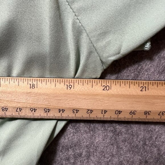 SHEIN Curve Dress 1XL Green Short Sleeve Mini Surplice Neckline‎ Boho Lace Trim - Picture 2 of 9